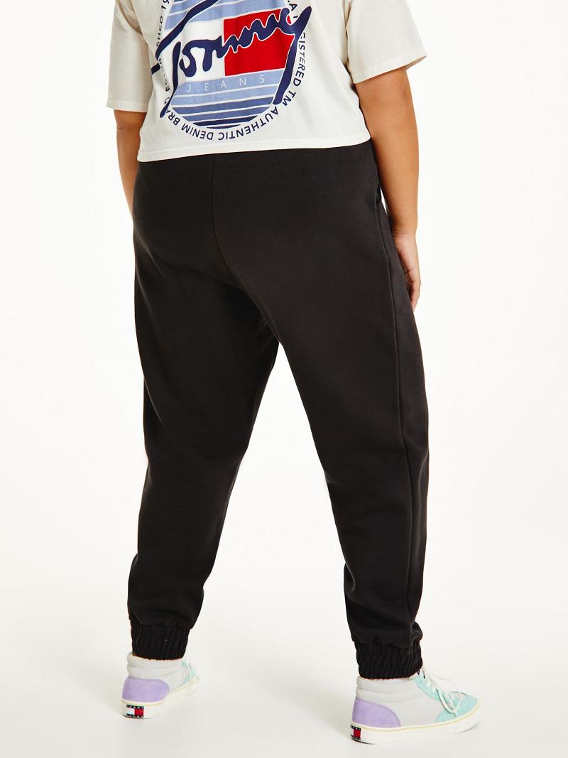 Női Tommy Hilfiger Curve Recycled Signature Sweatpant Nadrág Fekete | HU 235SGL